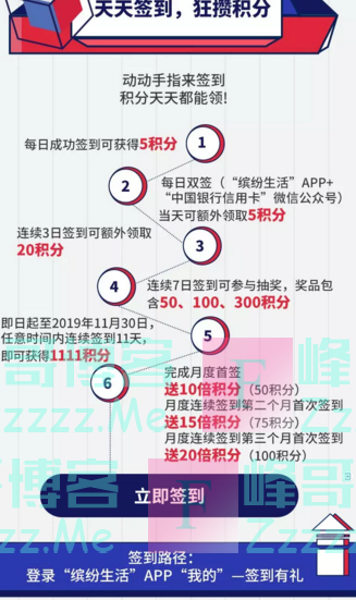 缤纷生活天天签到 狂攒积分（截止11月30日）