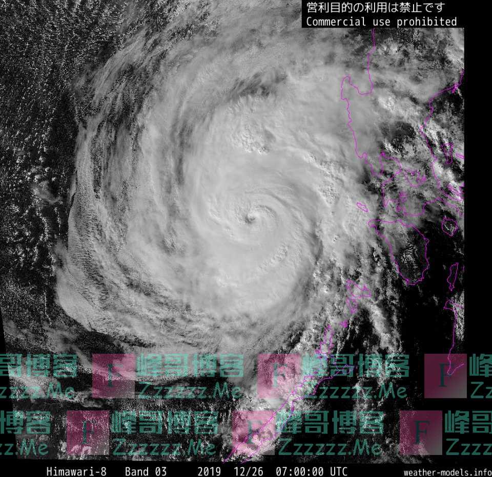 巴蓬突然逆势增强，台风眼清晰可见！分析：它是史上首个日食台风