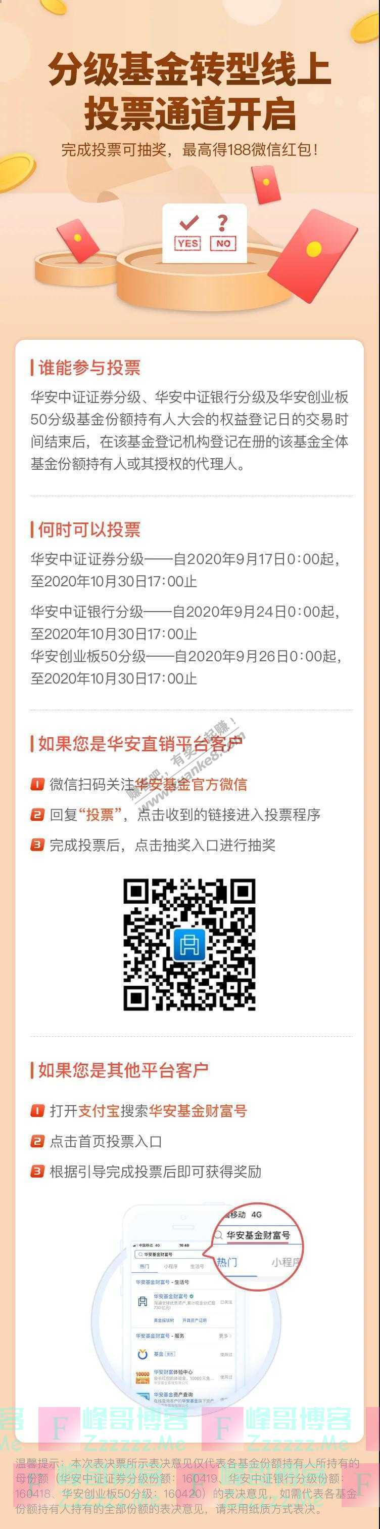 华安基金来投票，最高赢188微信红包！（截止10月30日）