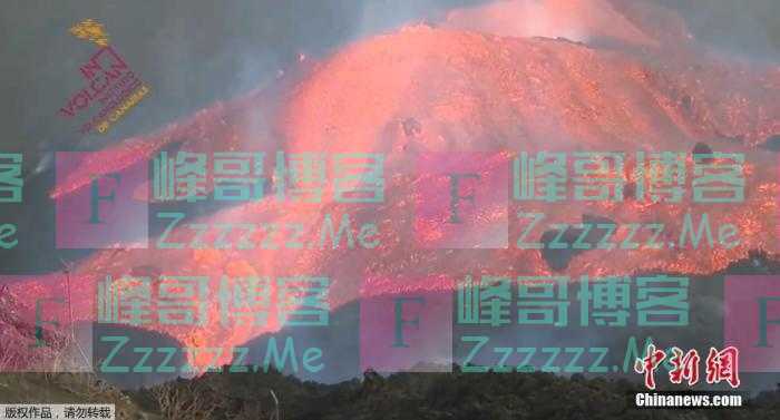 西班牙火山喷发未有减弱迹象 再次造成岛上航班停飞