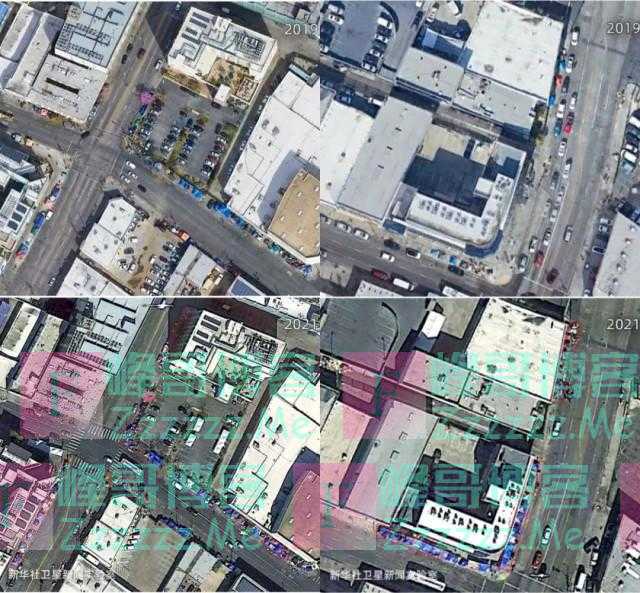 在美国西海岸大城市，卫星发现无家可归者帐篷区面积最多增加了10倍