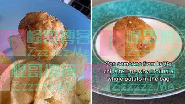 尴尬！英国女子在一袋薯片中发现一颗完整土豆