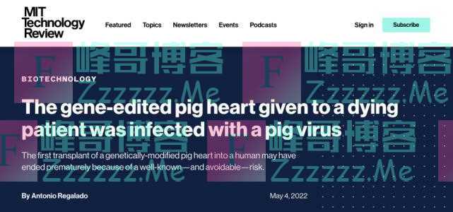 全球首例猪心脏移植失败俩月后 科学家：不是排异，可能是潜伏病毒引发免疫攻击