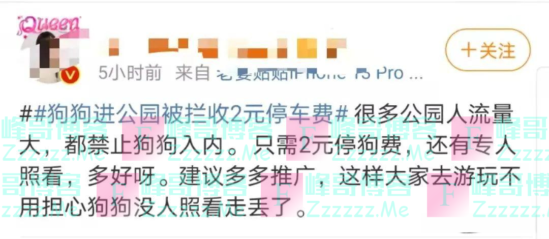 2块钱，把狗子停一下！小狗被禁入公园后，主人为它在门口付了“停狗费”