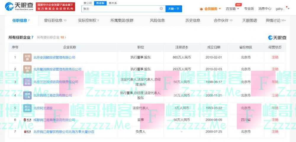 张兰海外欠债9.8亿？回应称是被资本算计、没欠任何人，张兰内地7家关联公司已注销