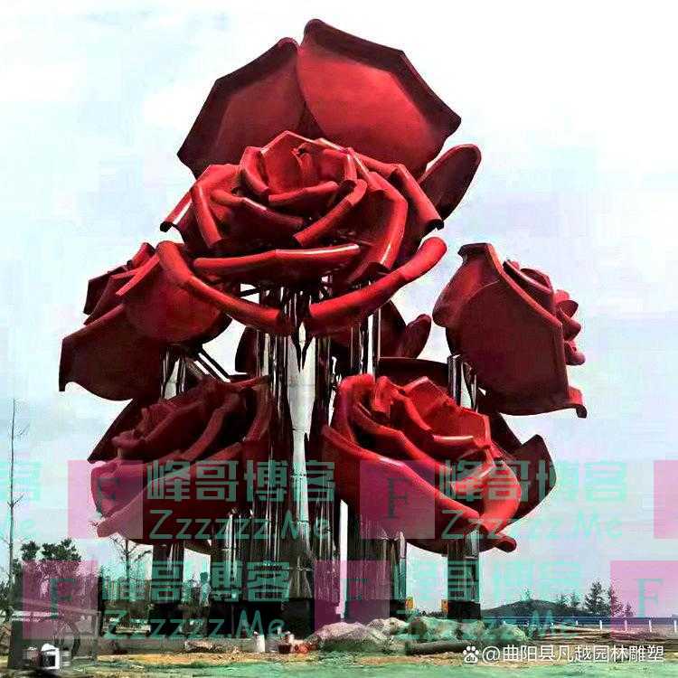 玻璃钢玫瑰花雕塑，充满浪漫与美感的氛围！寓意着爱与美的象征
