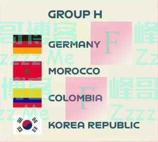 女足世界杯 H组：德国 摩洛哥 哥伦比亚 韩国