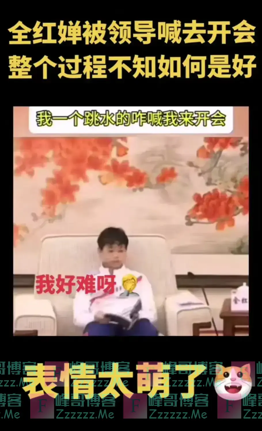笑喷了!全红婵被领导接待,全程不自在,我一个跳水的让我来干啥